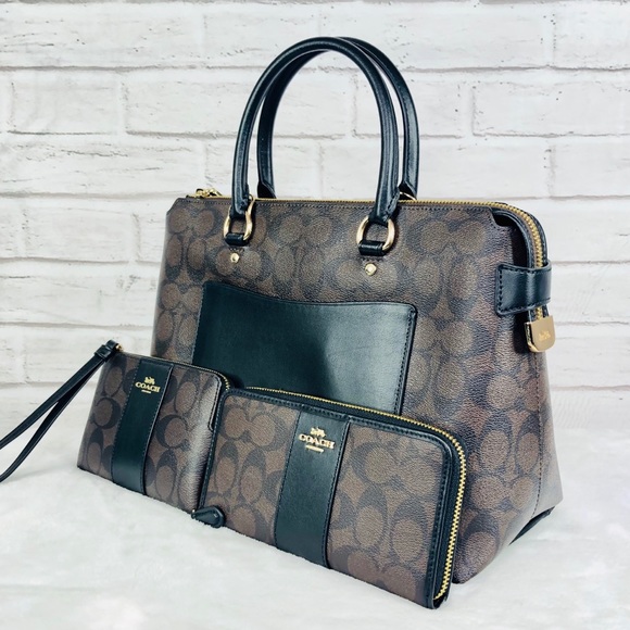 3PCS Coach Emma Satchel Wallet Wristlet Set - Picture 2 of 8